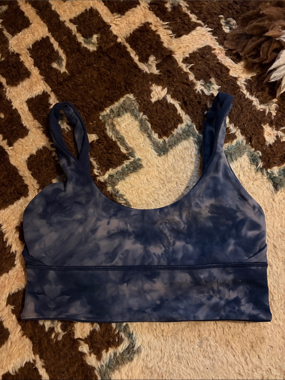 lululemon athletica Navy Tie-Dye Scoop Sports Bra